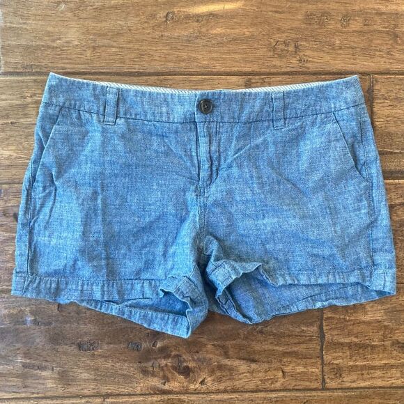 Merona Chambray Womens Shorts sz 4 Low Rise Lightweight Beach - Picture 1 of 6